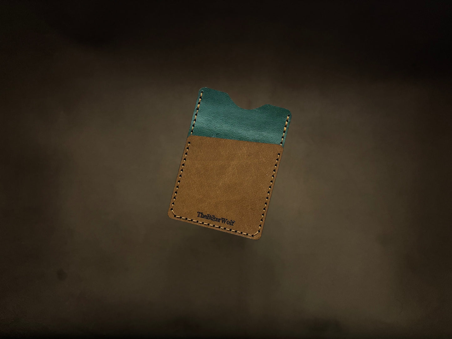 The Card Sleeve - British Tan on Bottle Green
