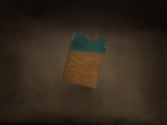 The Card Sleeve - British Tan on Bottle Green