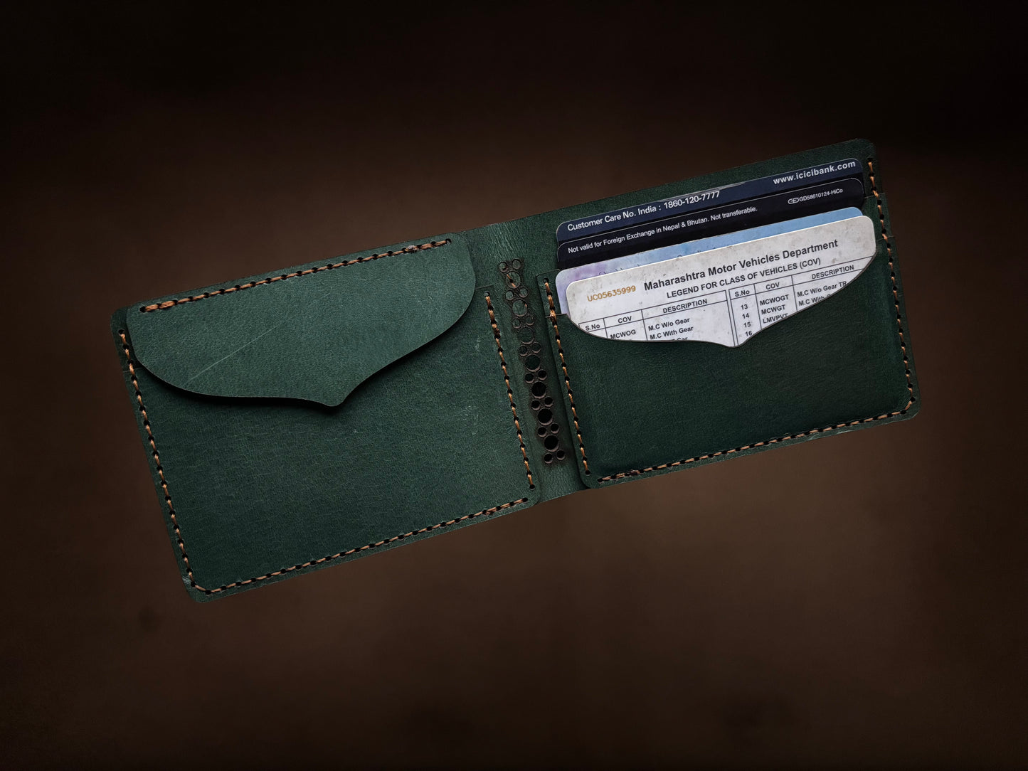 Barney the Wallet in Bottle Green