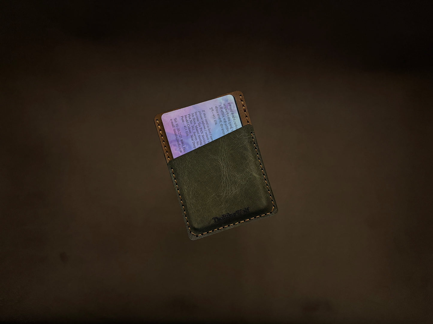 The Card Sleeve - Olive Green on British Tan