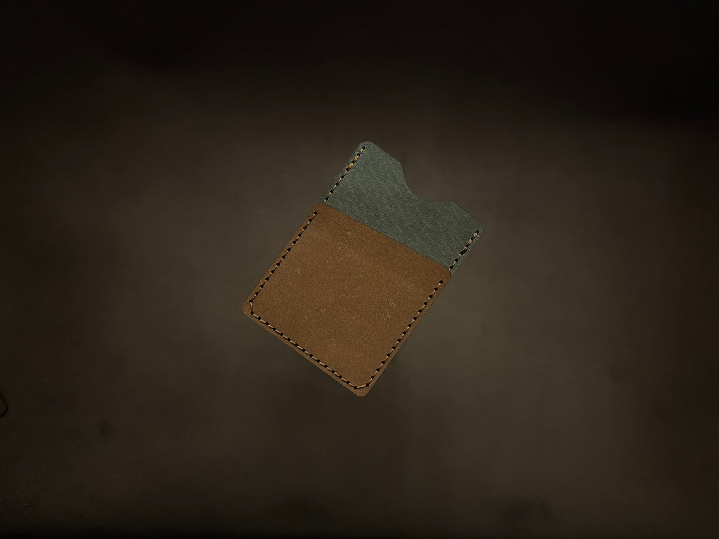 The Card Sleeve - British Tan on Olive Green
