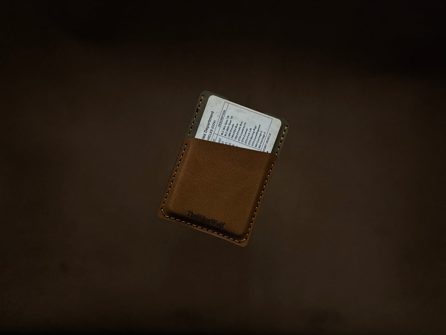 The Card Sleeve - British Tan on Olive Green