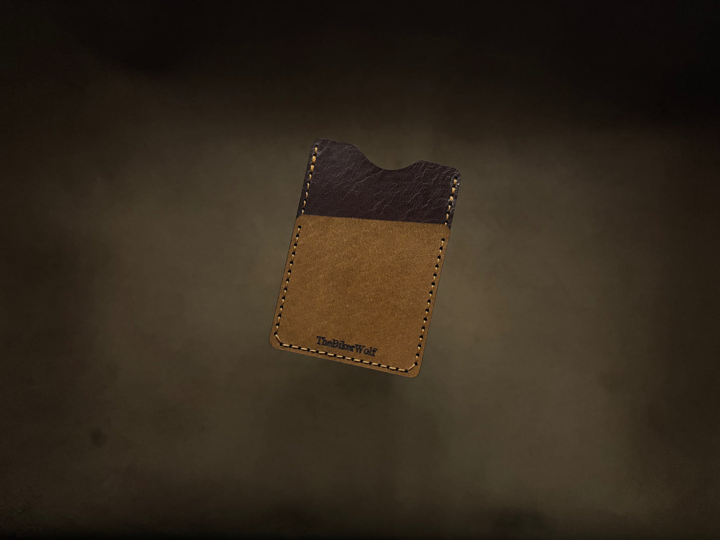 The Card Sleeve - British Tan on Dark Brown