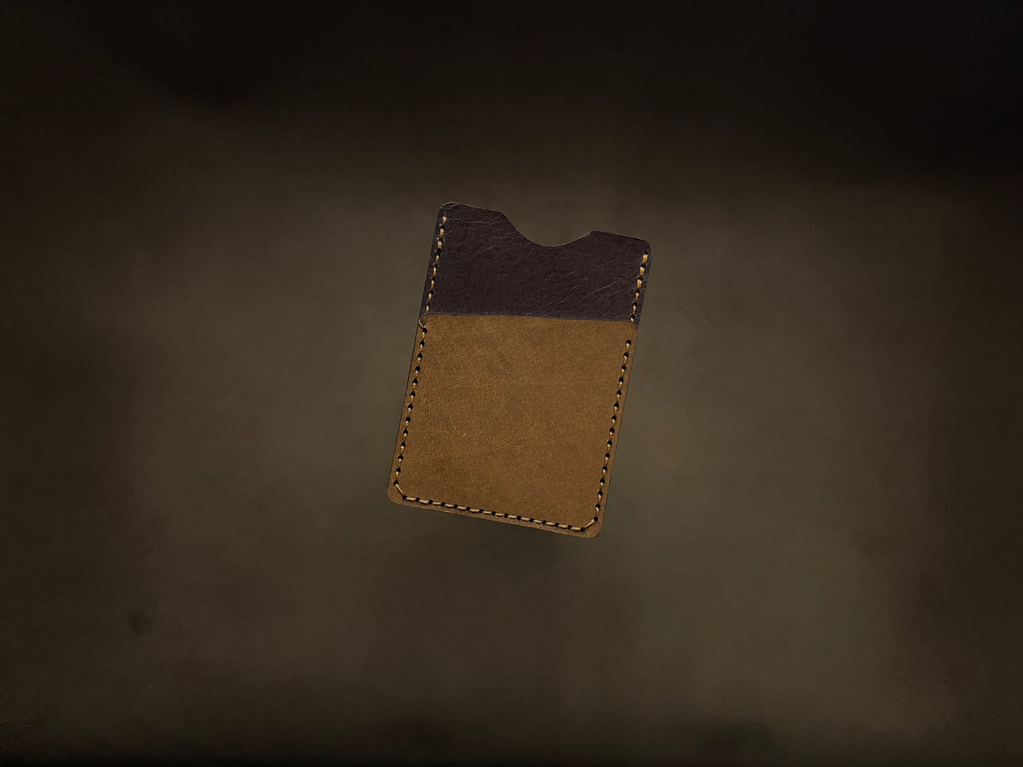 The Card Sleeve - British Tan on Dark Brown