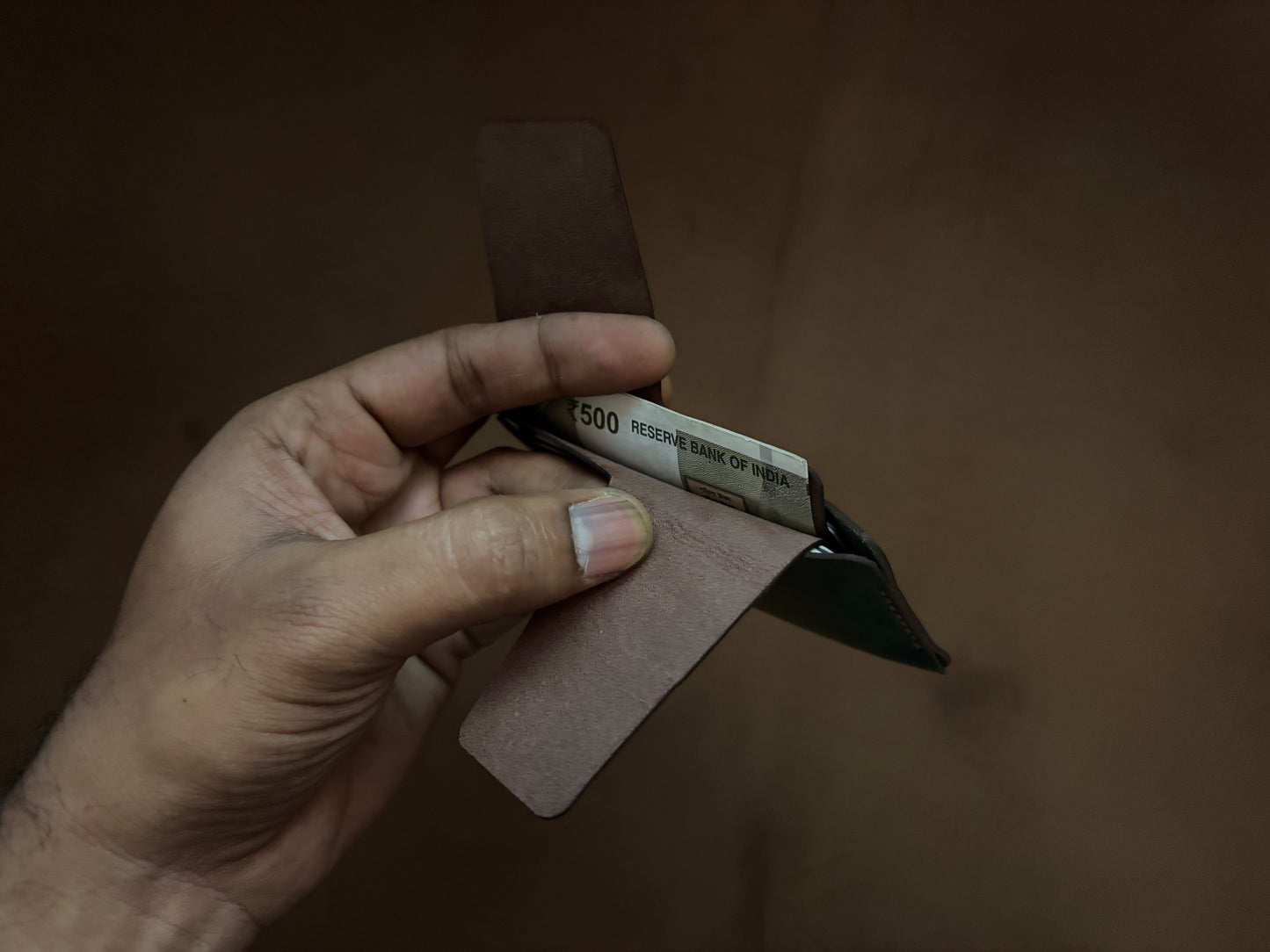 The Bond Wallet in Bottle Green and Dark Brown