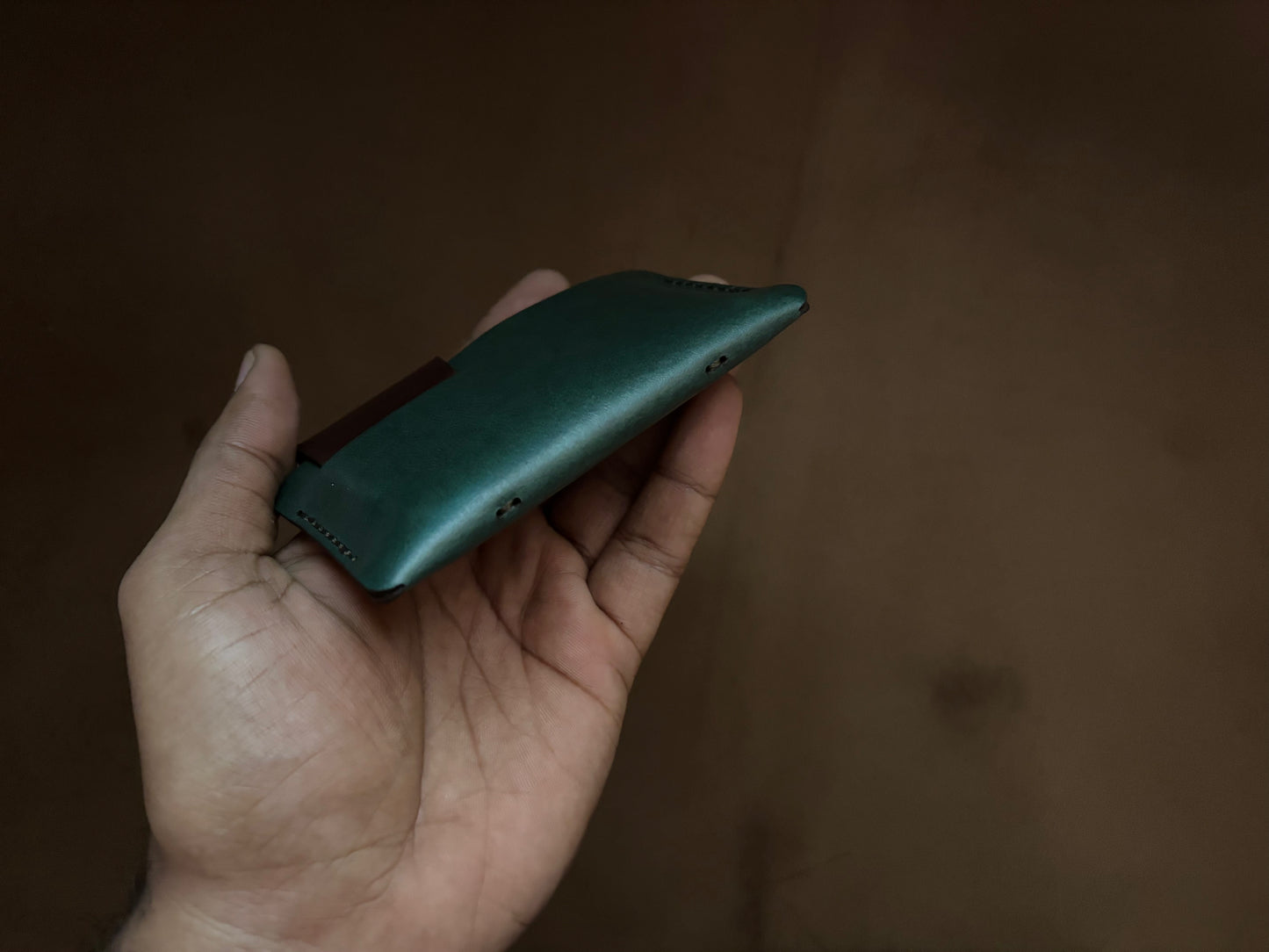 The Bond Wallet in Bottle Green and Dark Brown