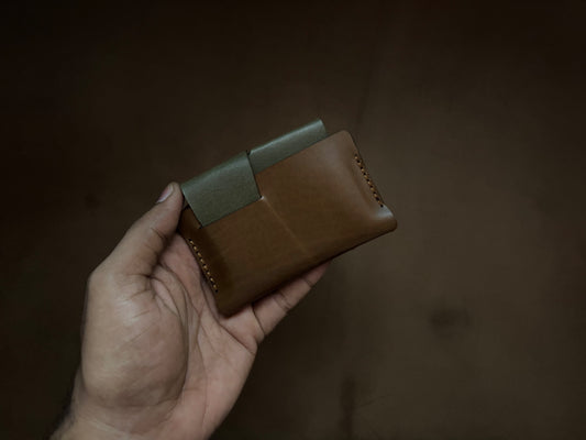 The Bond Wallet in British Tan and Olive Green