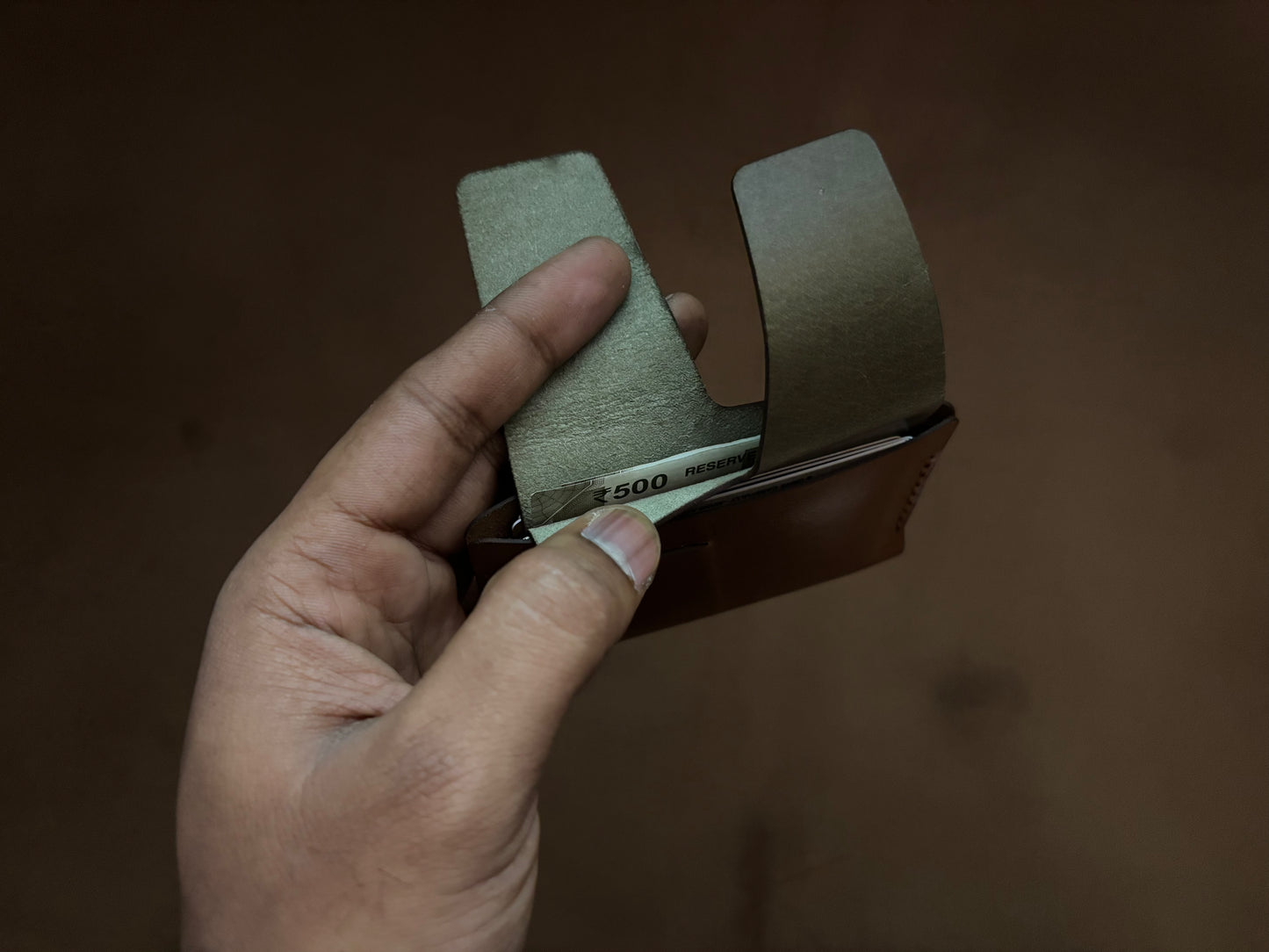 The Bond Wallet in British Tan and Olive Green