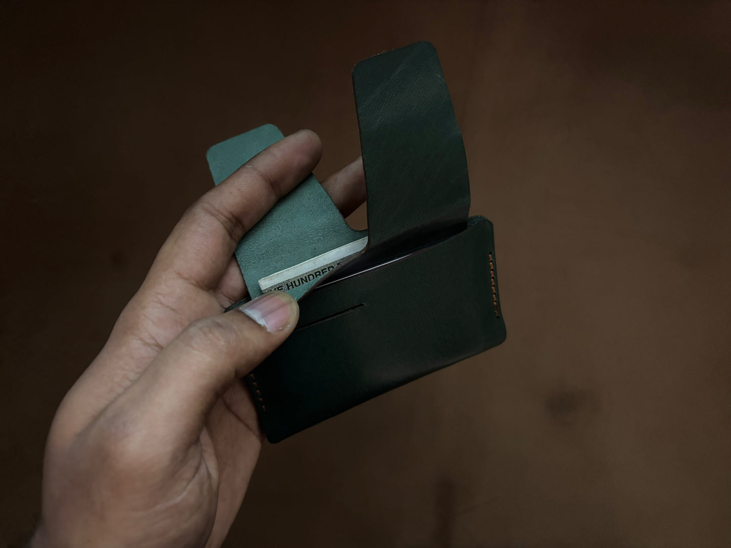 The Bond Wallet in Bottle Green