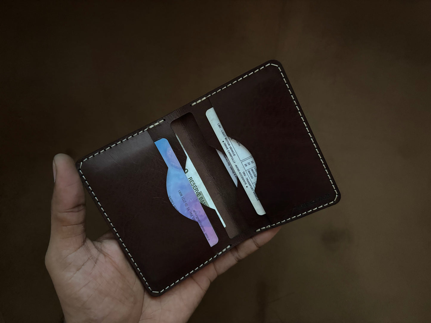 The Card Wallet in Dark Brown