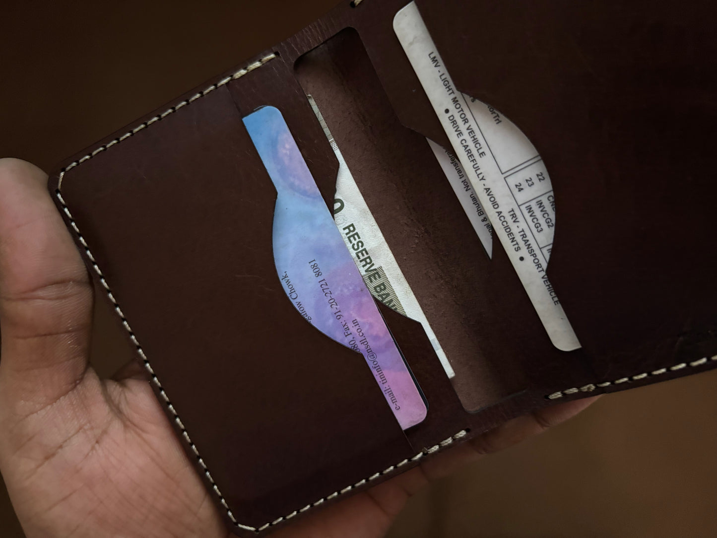 The Card Wallet in Dark Brown