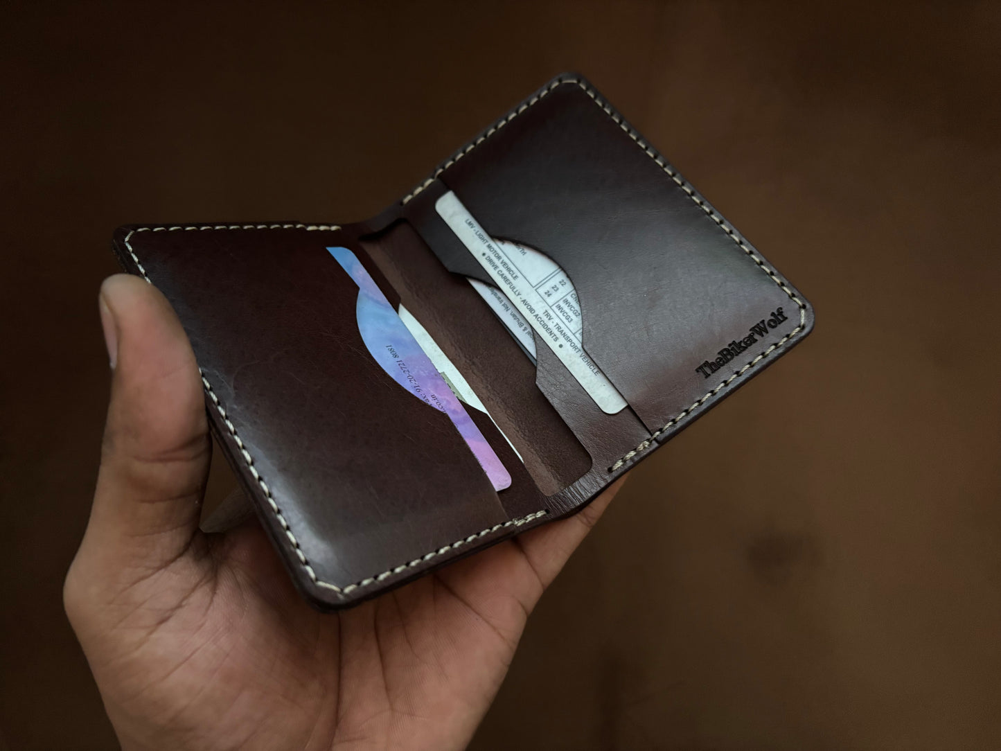 The Card Wallet in Dark Brown