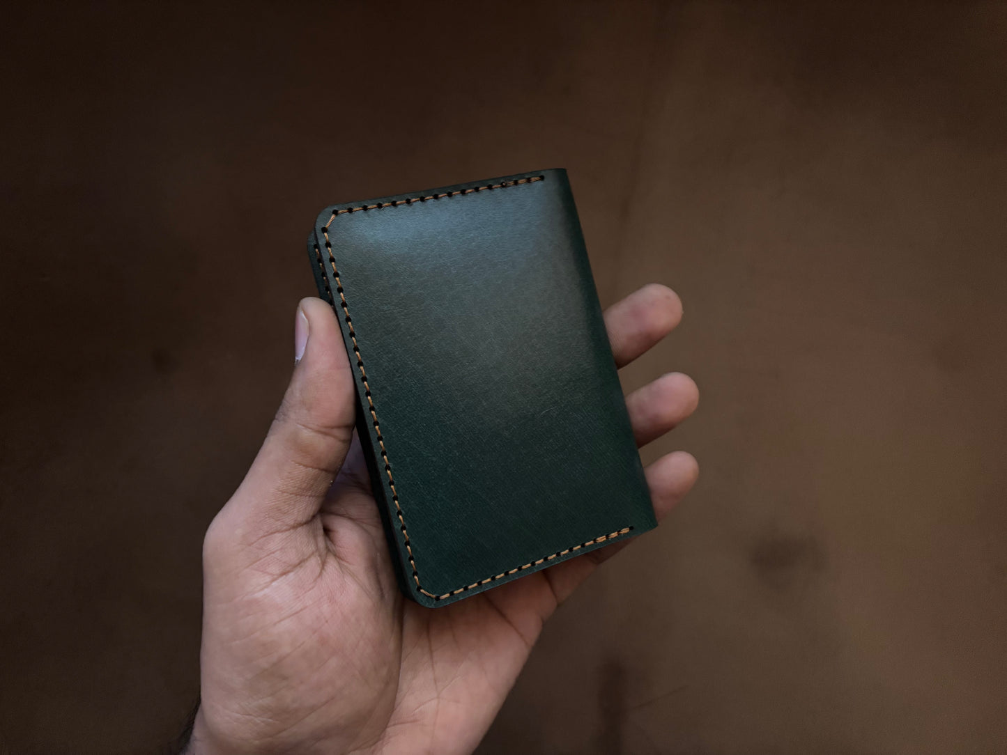 The Card Wallet in Bottle Green