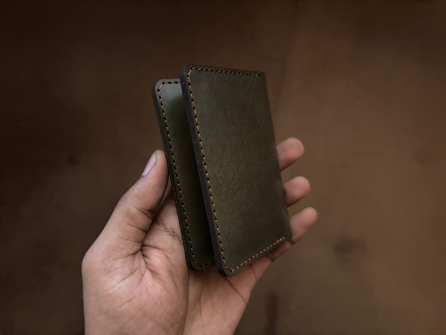 The Card Wallet in Olive Green
