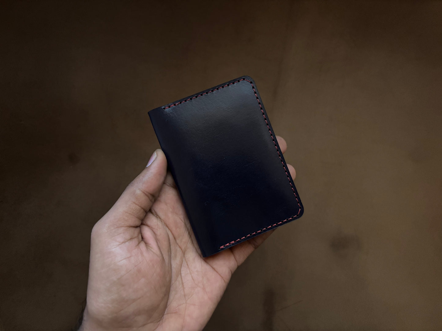 The Card Wallet in Midnight Blue