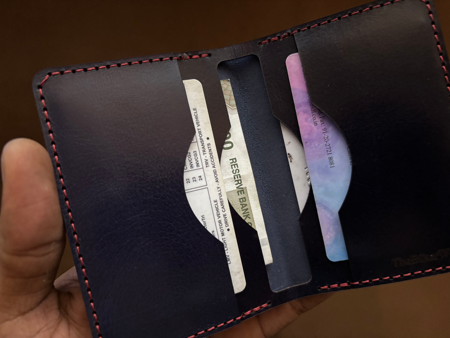 The Card Wallet in Midnight Blue