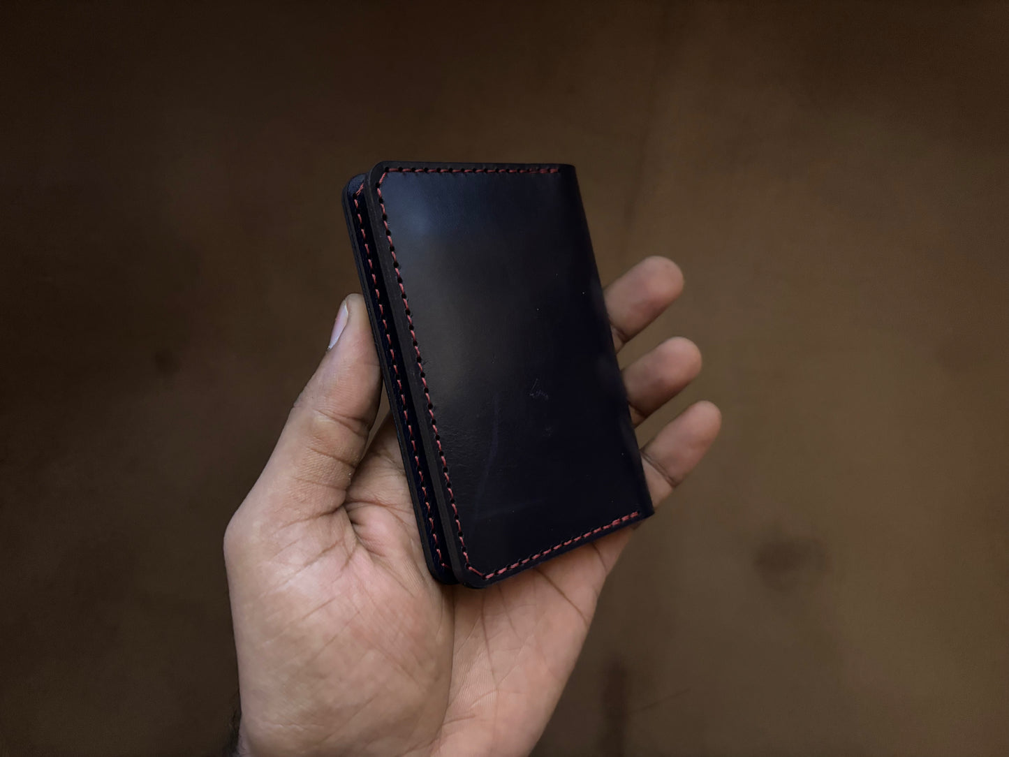 The Card Wallet in Midnight Blue