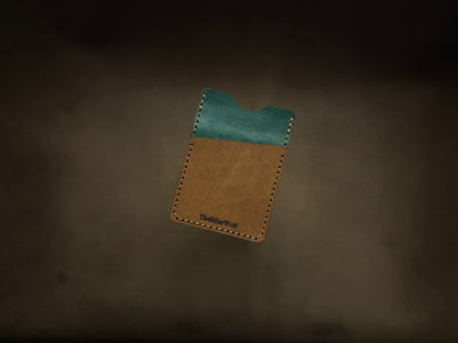 The Card Sleeve - British Tan on Bottle Green