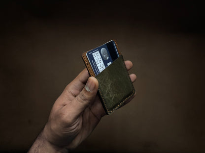 The Card Sleeve - Olive Green on British Tan