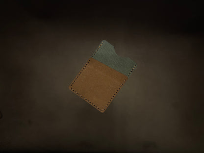 The Card Sleeve - British Tan on Olive Green