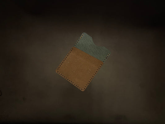 The Card Sleeve - British Tan on Olive Green