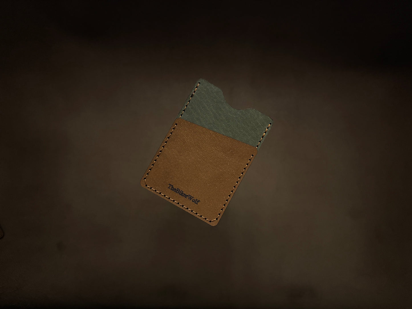 The Card Sleeve - British Tan on Olive Green
