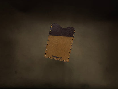 The Card Sleeve - British Tan on Dark Brown