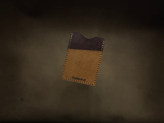 The Card Sleeve - British Tan on Dark Brown