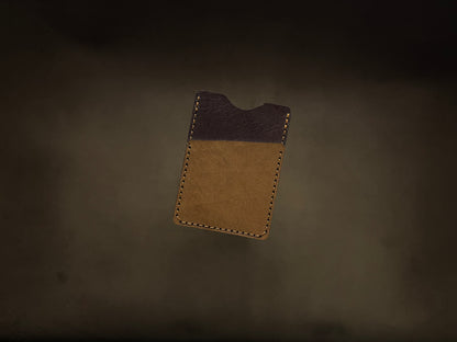 The Card Sleeve - British Tan on Dark Brown