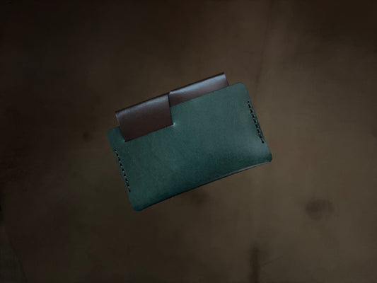 The Bond Wallet in Bottle Green and Dark Brown