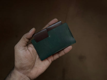 The Bond Wallet in Bottle Green and Dark Brown