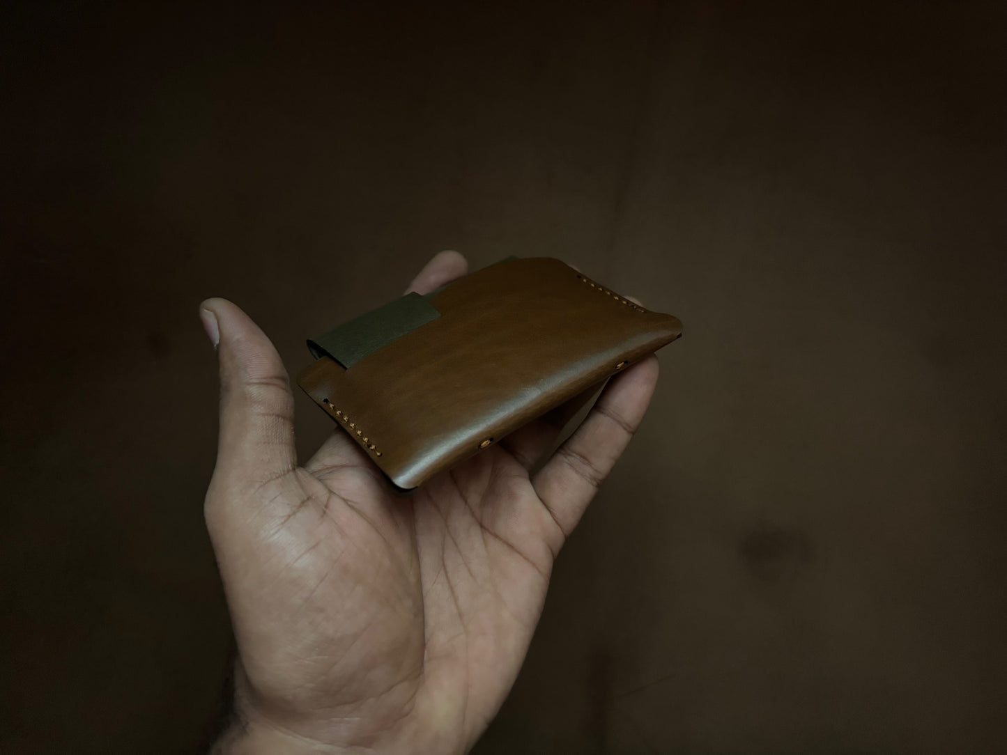 The Bond Wallet in British Tan and Olive Green