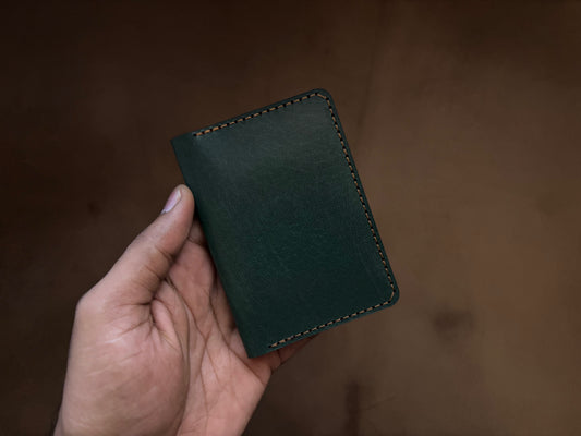 The Card Wallet in Bottle Green