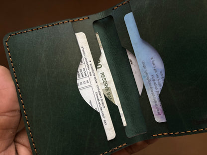 The Card Wallet in Bottle Green