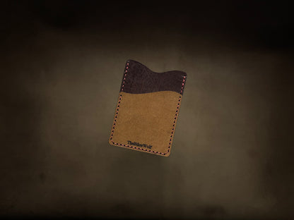 The Card Sleeve - British Tan on Dark Brown (Wavy)